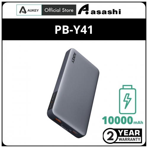 AUKEY PB-Y41 Sprint X 30W PD 10K mAh Fast Charging USB C PD 3.0 Power Bank