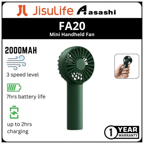 JisuLife FA20 Mini 2000mAH Handheld Fan - Green
