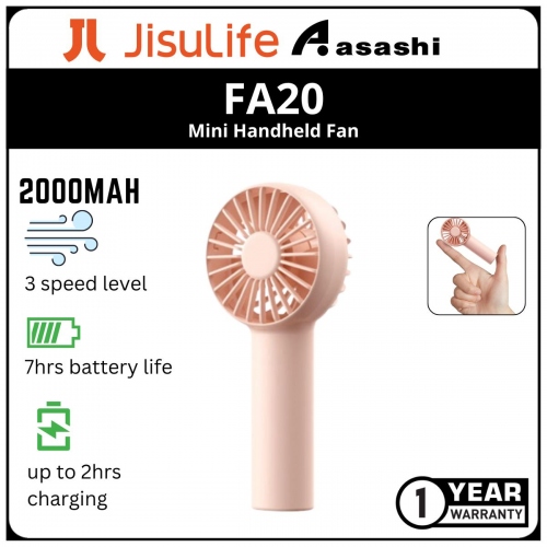 JisuLife FA20 Mini 2000mAH Handheld Fan - Pink