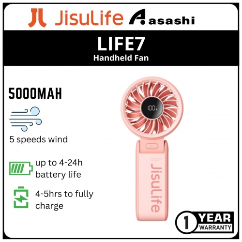 JisuLife Life7-50 (5000mAh) Handheld Fan - Pink