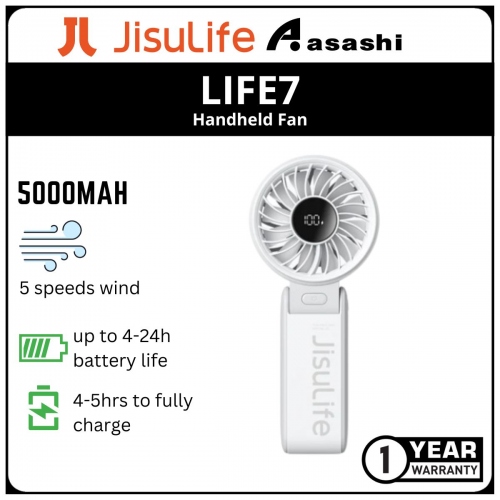JisuLife Life7-50 (5000mAh) Handheld Fan - Grey