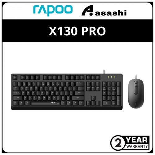 Rapoo X130 PRO Wired Keyboard & Mouse Combo - 2Y
