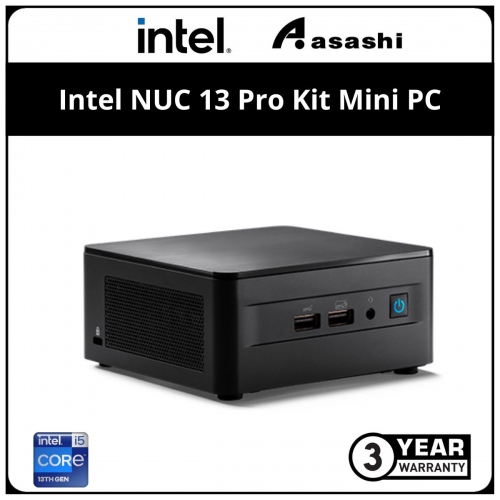 Intel NUC 13 Pro Kit NUC13ANHI5 Mini PC - (i5-1340P,12M, 4.60GHz/ 2x DDR4/ M.2 and 2.5
