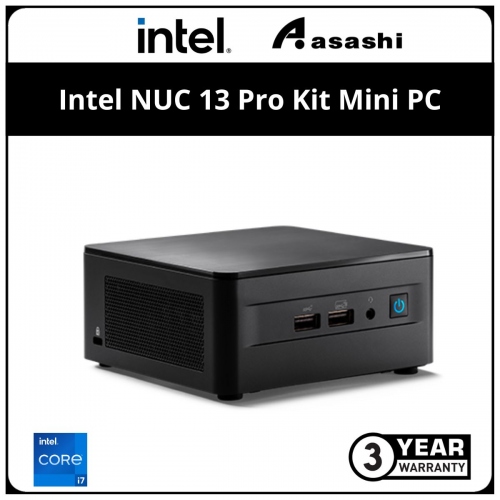 Intel NUC 13 Pro Kit NUC13ANHI7 Mini PC - (i7-1360P,18M, 5.00GHz/ 2x DDR4/ M.2 and 2.5