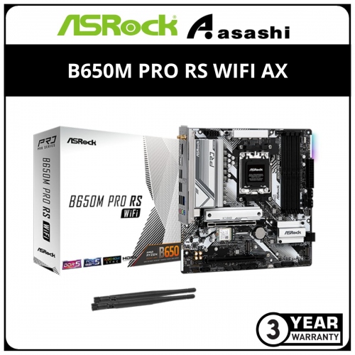 ASRock B650M PRO RS WIFI AX (AM5) m-ATX Motherboard (HDMI, DP)