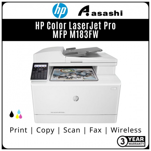 HP Color LaserJet Pro MFP M183FW Printer (7KW56A) (Online Warranty Registration 1+2 Yrs)