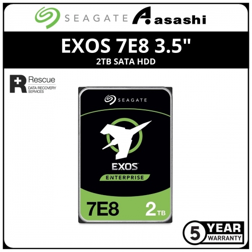 Seagate 2TB Exos 7E8 HDD 512N SATA 7200rpm 256MB Int Harddisk (ST2000NM000B)