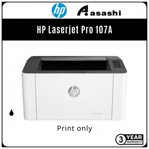 HP Laserjet Pro 107A Mono Laserjet Printer (Print) 4ZB77A (Online Warranty Registration 1+2 Yrs)