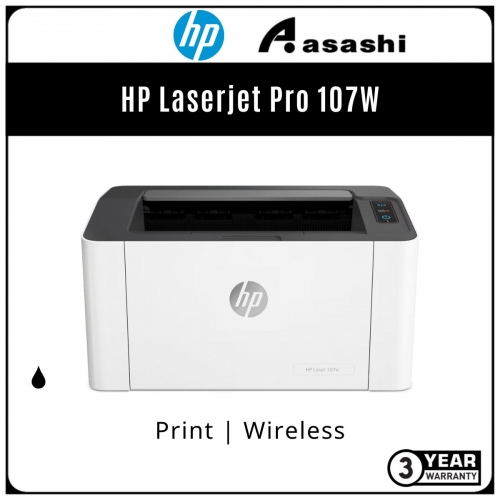 HP Laserjet Pro 107W Mono Laserjet Printer (Print,Wireless) 4ZB78A (Online Warranty Registration 1+2 Yrs)