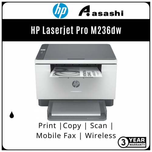HP Laserjet Pro M236dw Mfp Printer (Print,Scan,Copy, Mobile Fax ,Duplex,Network,Wireless) 9YF95A (Online Warranty Registration 1+2 Yrs)