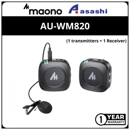 Maono AU-WM820-A1 Wireless Microphone Kit (1 transmitters + 1 Receiver) (1 yrs Limited Hardware Warranty)