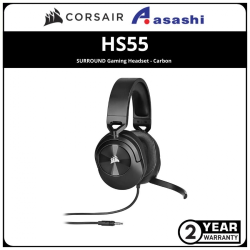 Corsair HS55 Surround Wired Gaming Headset - Carbon (3.5mm+USB 7.1 Adapter) CA-9011265-AP