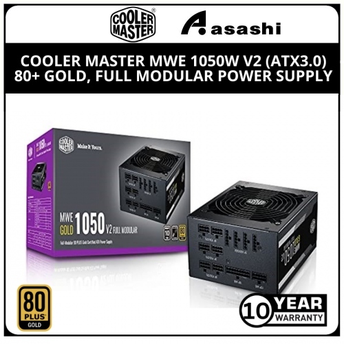 Cooler Master MWE 1050W V2 (ATX3.0) 80+ Gold, Full Modular Power Supply — 10 Years Warranty