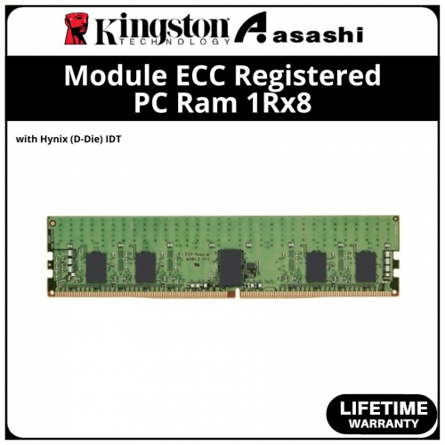 Kingston DDR4 8GB 2666MHz 1Rx8 Module ECC Register PC Ram with Hynix (D-Die) IDT - KSM26RS8/8HDI