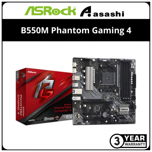 ASRock B550M Phantom Gaming 4 (AM4) mATX Motherboard