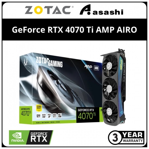 ZOTAC GAMING GeForce RTX 4070 Ti AMP AIRO 12GB GDDR6X Graphic Card