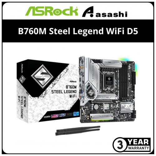 Asrock B760M Steel Legend WiFi D5 (LGA1700) mATX Motherboard