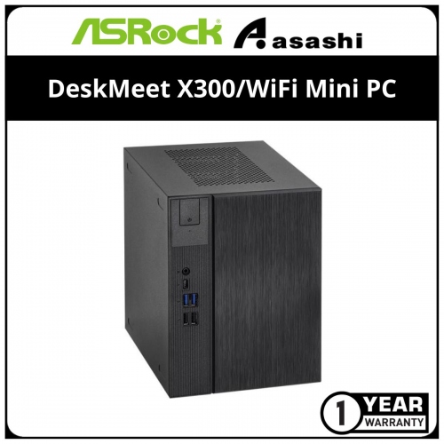 ASRock DeskMeet X300/WiFi Mini PC - (AMD AM4 /4x DDR4 slot (Max.64GB)/2x M.2/3x SATA/Wifi AC+BT/DP+HDMI+DVI/500W Bronze) MB 3Y, PSU 1Y)