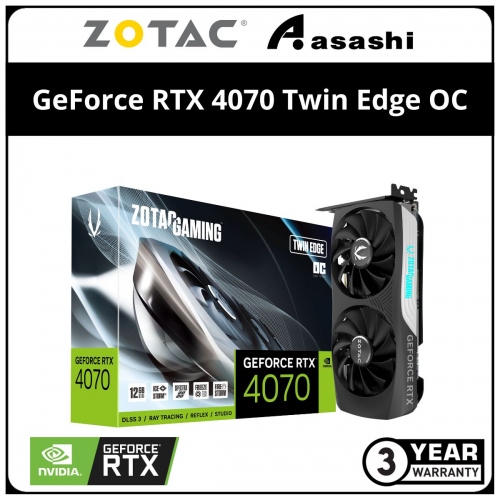ZOTAC GAMING GeForce RTX 4070 Twin Edge OC 12GB GDDR6X Graphic Card (ZT-D40700H-10M)