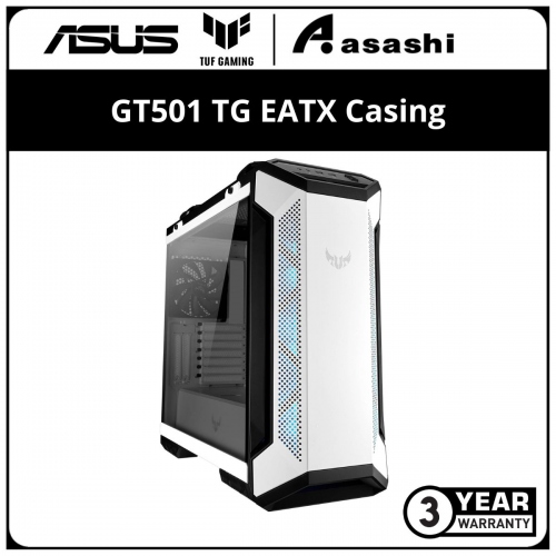 Asus TUF Gaming GT501 (White) TG EATX Casing (3x RGB + 1x 14cm Fan)