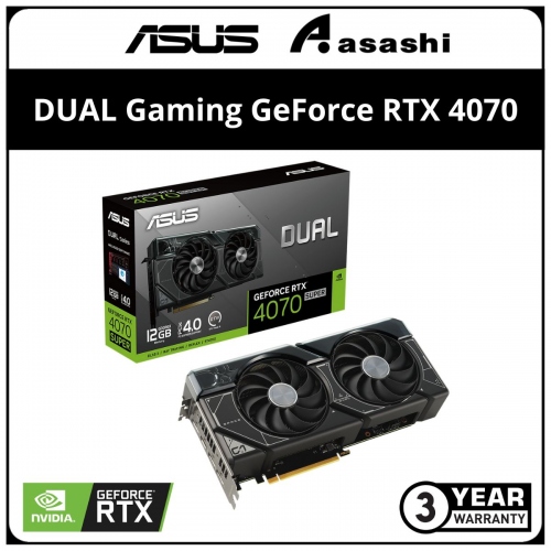 ASUS DUAL Gaming GeForce RTX 4070 12GB GDDR6X Graphic Card (DUAL-RTX4070-12G)