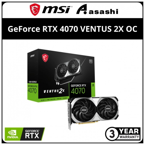MSI GeForce RTX 4070 VENTUS 2X 12GB OC GDDR6X Graphic Card