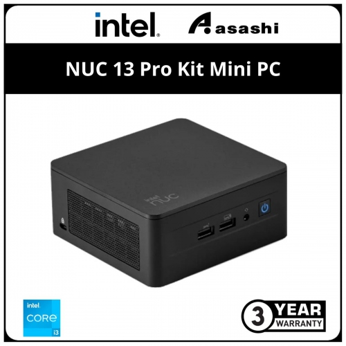 Intel NUC 13 Pro Kit NUC13ANHI3 Mini PC - (i3-1315U,10M, 4.50GHz/ 2x DDR4/ M.2 and 2.5