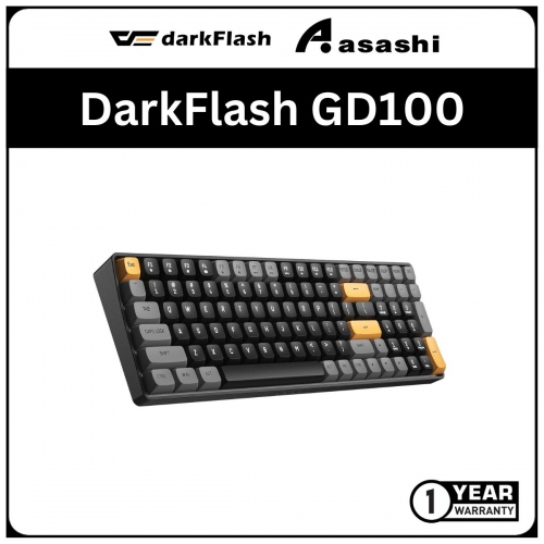 DarkFlash GD100 (Brown Sugar) Dual Mode Wireless 2.4G & USB Hot Swap Mechanical Keyboard (K Yellow Switch)