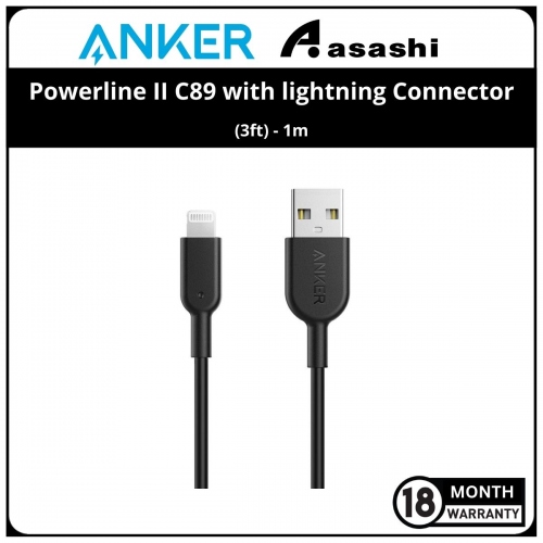 Anker Powerline II C89 with Lightning Connector (3ft) - Black