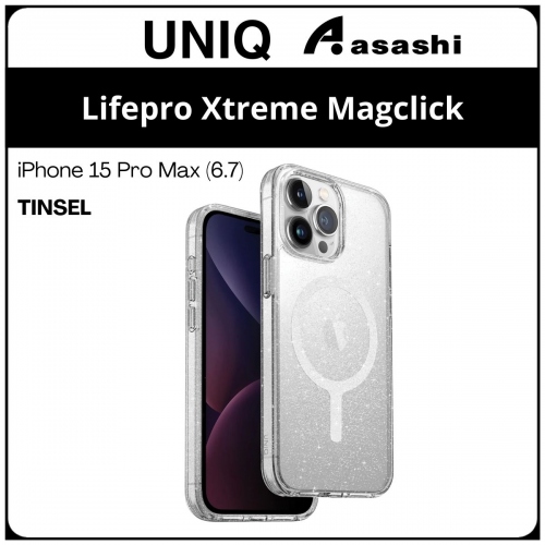 (85631) Uniq Magclick Charging Lifepro Xtreme iPhone 15 Pro Max (6.7) Hybrid Case - Tinsel (No Warranty)