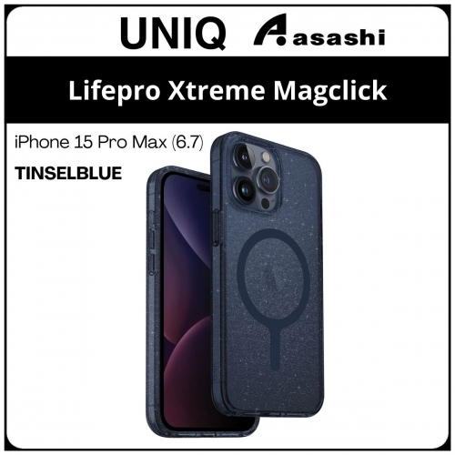 (86607) Uniq Magclick Charging Lifepro Xtreme iPhone 15 Pro Max (6.7) Hybrid Case - TinselBlue