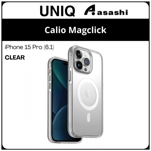 (85419) Uniq Magclick Charging Calio iPhone 15 Pro (6.1) Hybrid Case - Clear (No Warranty)