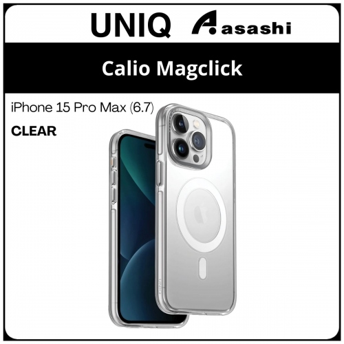 (85716) Uniq Magclick Charging Calio iPhone 15 Pro Max (6.7) Hybrid Case - Clear