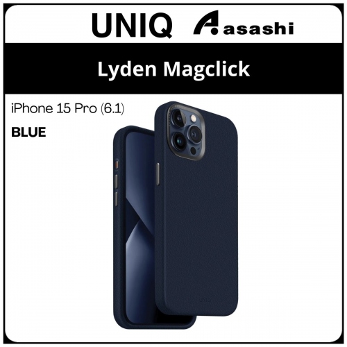 (85518) Uniq Magclick Charging Lyden iPhone 15 Pro (6.1) Hybrid Case - Blue (No Warranty)