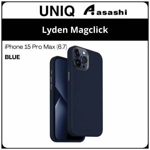 (85815) Uniq Magclick Charging Lyden iPhone 15 Pro Max (6.7) Hybrid Case - Blue