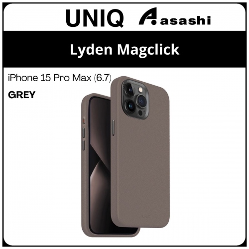 (85822) Uniq Magclick Charging Lyden iPhone 15 Pro Max (6.7) Hybrid Case - Grey