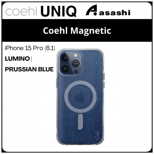 (86706) Uniq Coehl Magnetic Charging iPhone 15 Pro (6.1) Hybrid Case - Lumino | Prussian Blue