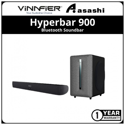 Vinnfier Hyperbar 900 BTR Bluetooth Sound Bar with Wireless Subwoofer with AUX HDMI OPTICAL INPUT - 1Y