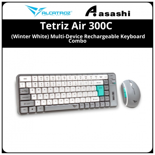 Alcatroz Tetriz Air 300C (Winter White) Multi-Device Rechargeable Keyboard Combo