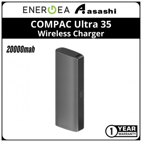 Energea COMPAC Ultra 35 20000mAh PD35W Universal Fast Charging Power Bank - GunMetal (1 yrs Limited Hardware Warranty)