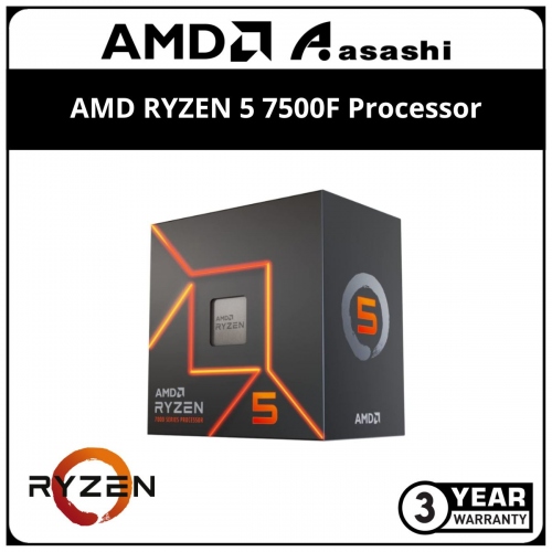 AMD RYZEN 5 7500F Processor (32M Cache, 6C12T, up to 5.0Ghz) AM5