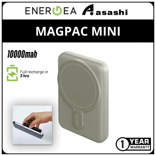 Energea MAGPAC MINI 10000mah Ultra Slim Magsafe Compatible Power Bank with Buil-In Stand - Sage (1 yrs Limited Hardware Warranty)