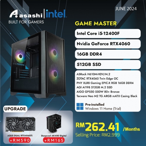 GAME MASTER - Intel® Core™ i5-12400F / ZOTAC RTX 4060 Twin Edge OC 8GB