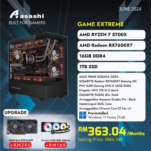 GAME EXTREME - AMD Ryzen™ 7 5700X / Gigabyte Radeon RX 7600 XT GAMING OC 16G