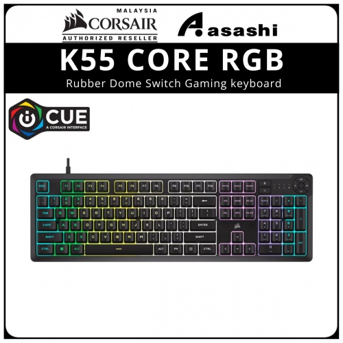 Corsair K55 CORE RGB Gaming Keyboard - Rubber Dome Switch
