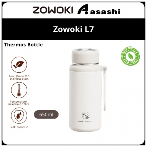 Zowoki L7-650ml Moonlight Series Thermos Tumbler-White XH