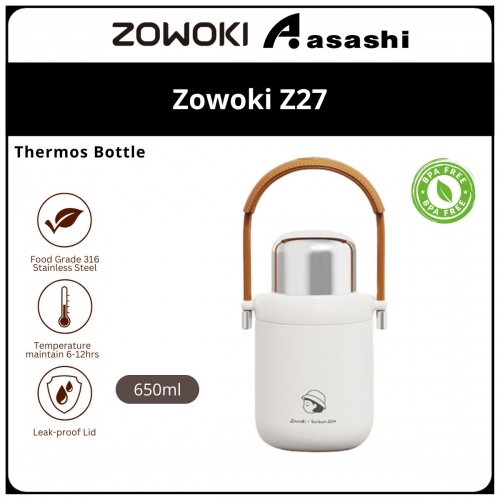 Zowoki Z27-650ml Castle Series Thermos Tumbler - White XH