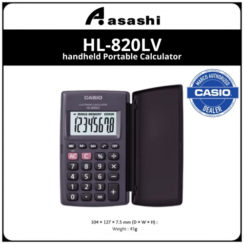Casio HL-820LV-BK handheld Portable Calculator (8-DIGIT)