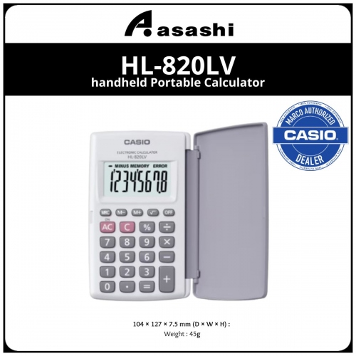 Casio HL-820LV-WE handheld Portable Calculator (8-DIGIT)