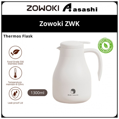 Zowoki ZWK-1300ml Thermos Flask - White XH